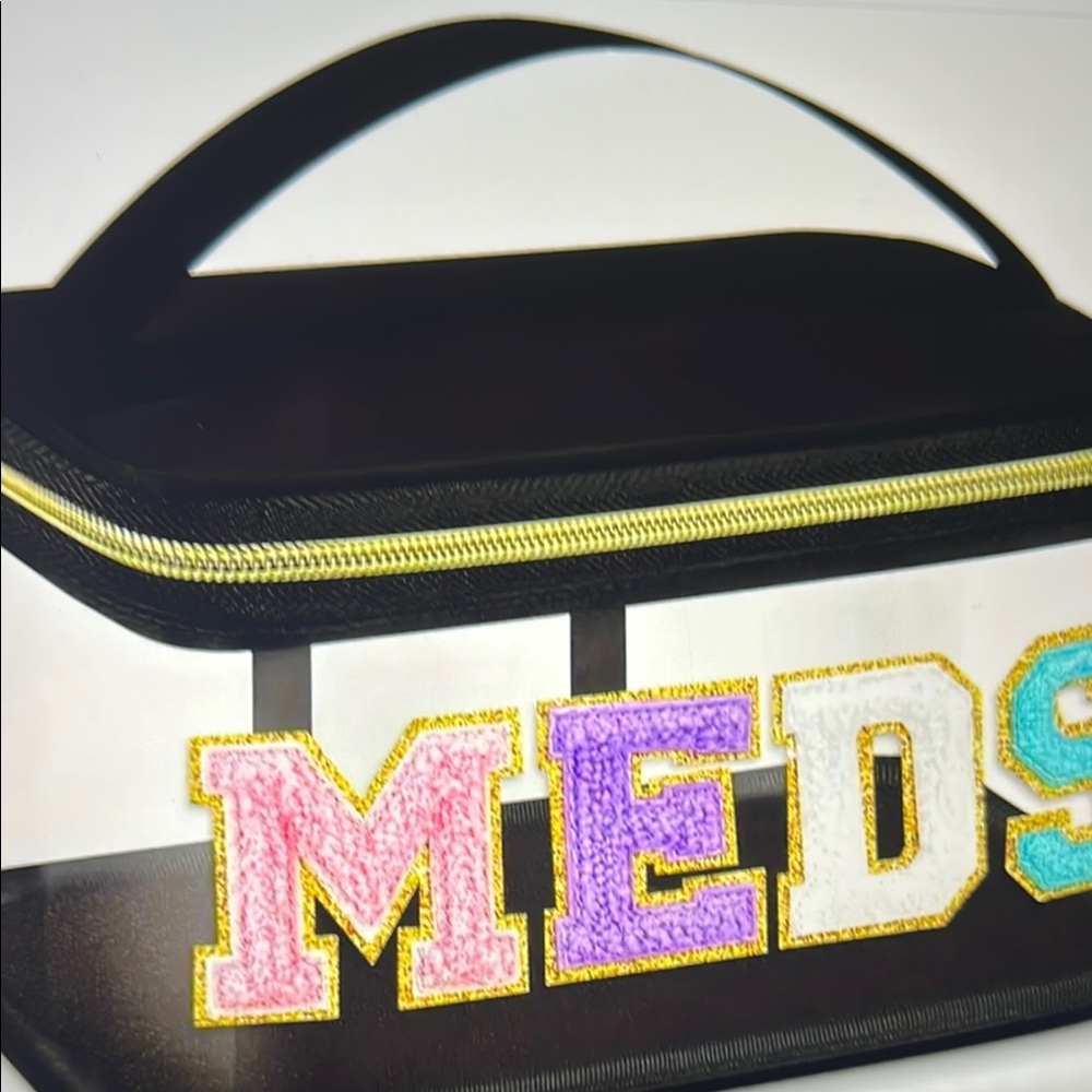 🍒5 items for $25 Last 1 Travel Pouch with Colorful 'MEDS' Embroidery 🆕 - Picture 3 of 5